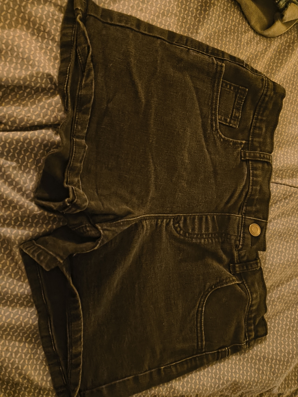wonder nation Black Denim Shorts with Label Detail